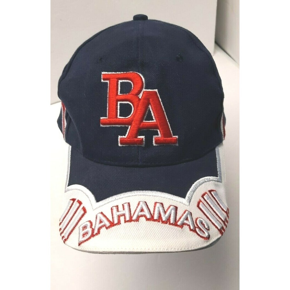 BA Bahamas Nassau Ball Cap Hat Blue Red Nicely Embroidered Caribbean Collectable